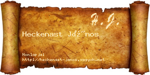 Heckenast János névjegykártya